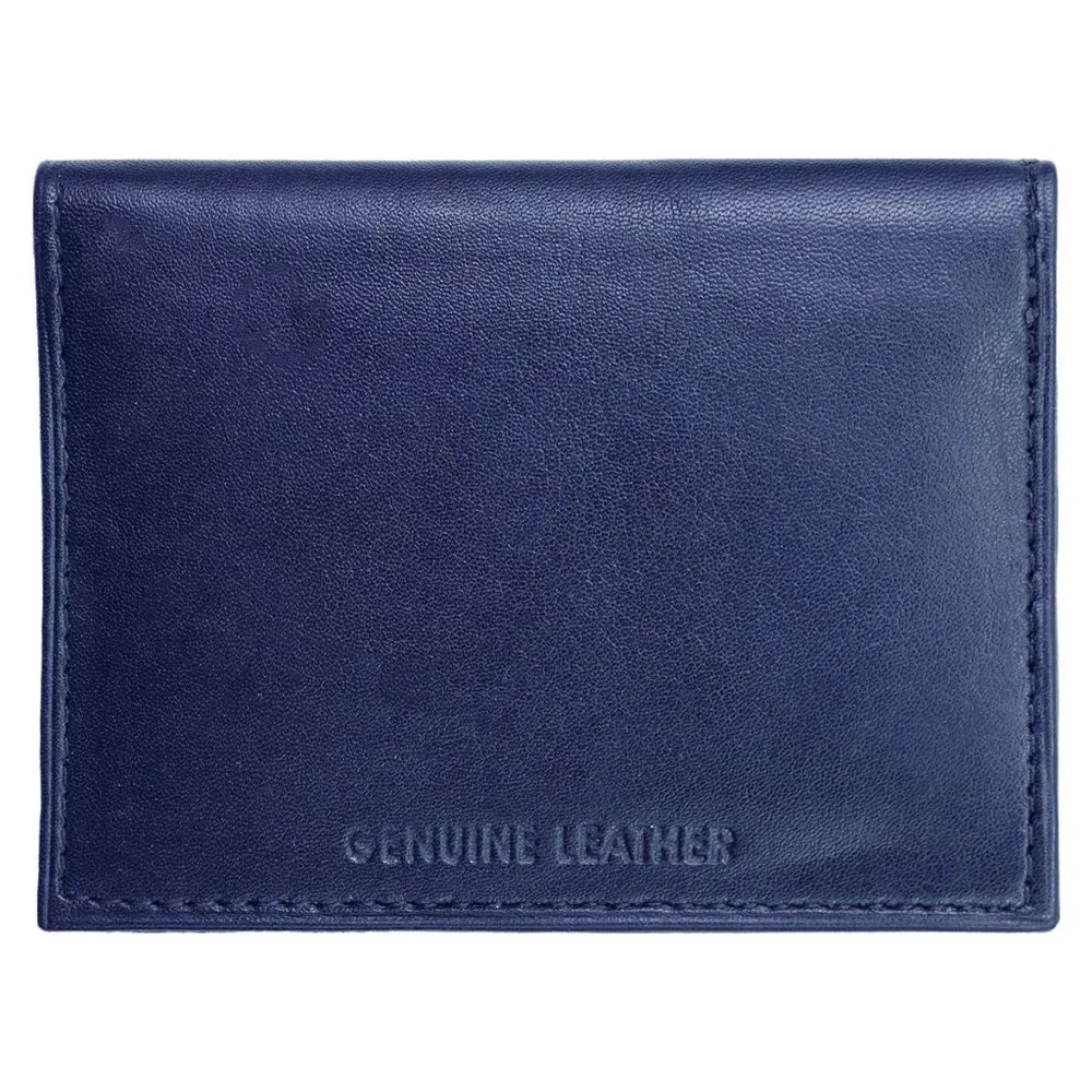 Genuine Leather Men Bifold Mini ID Holder Credit Card Case Organizer